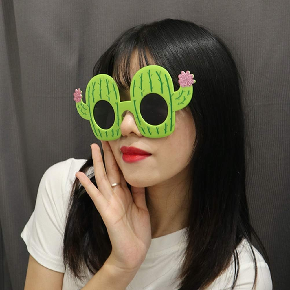(2er Set) Photo Booth Sommer Brille Fotorequisite Party Sonnenbrille Verkleidungs Accessoire für lustige Bilder - Kaktus