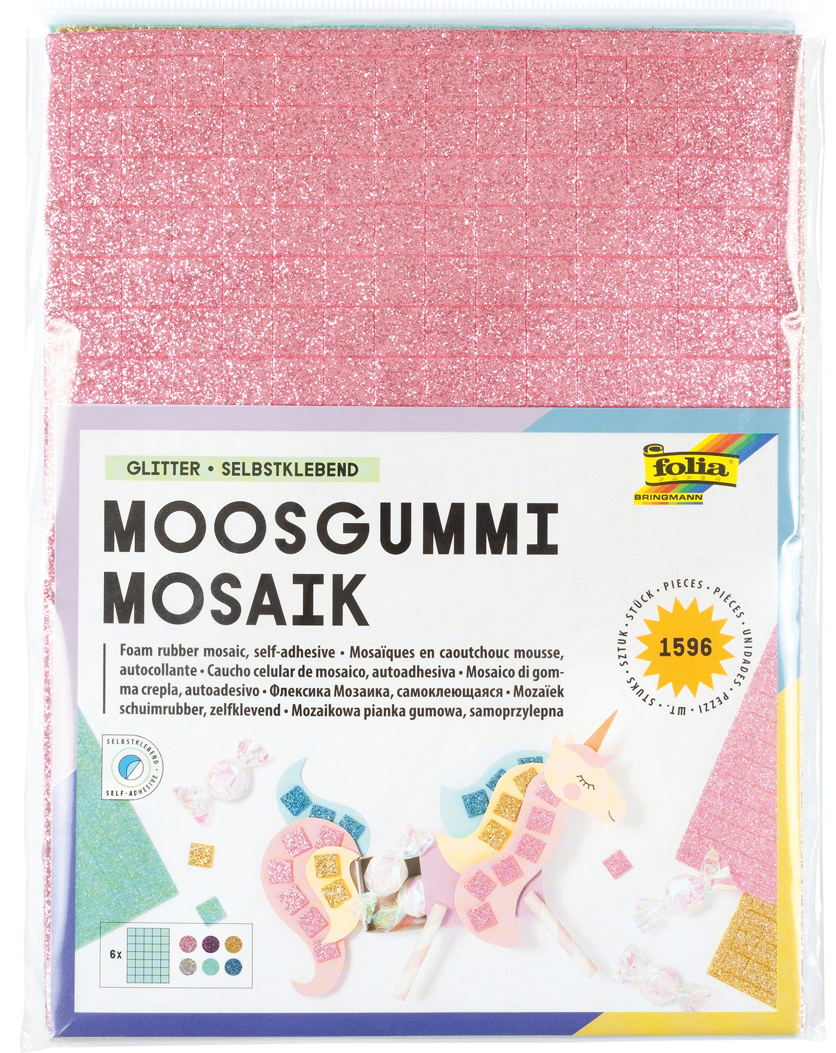 Moosgummi Mosaik GLITTER in 6 Farben