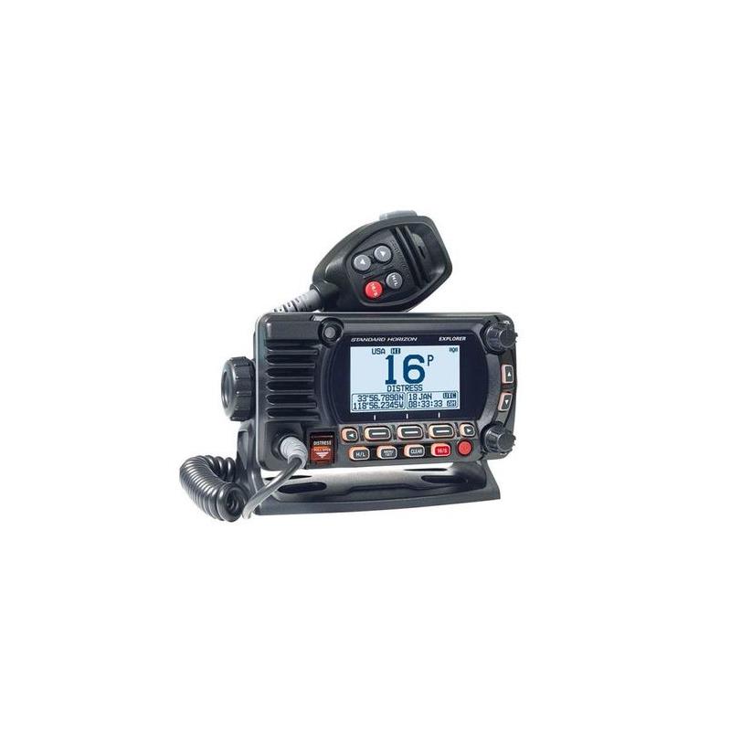 Radio Vhf Fixe Standard Horizon Classe D Ipx8 Noire Avec Antenne Gps Interne Et Option Ram4