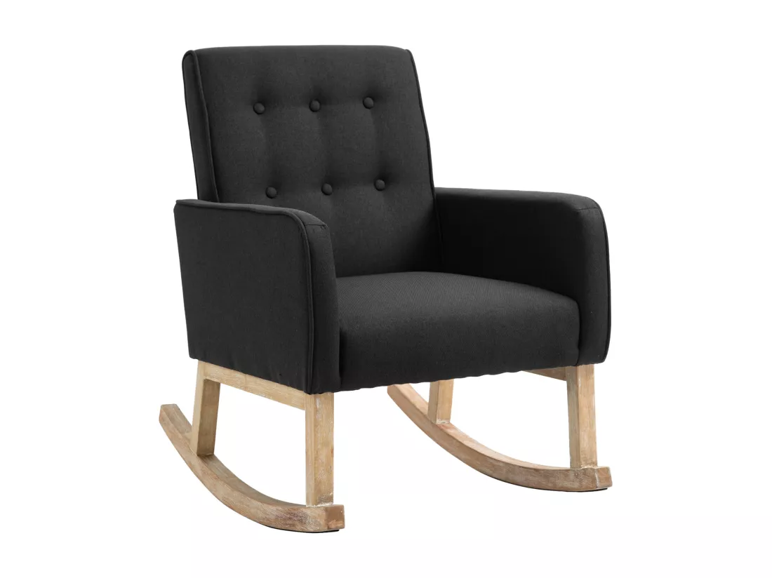 Chaise à bascule - Tissu & Bois - Noir - Dream