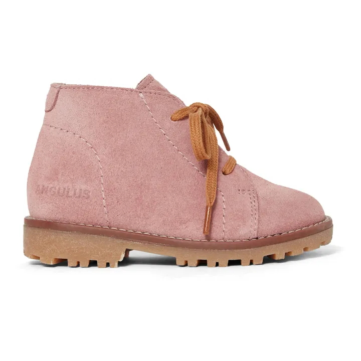 Angulus Bottines Lacets Suede | Rose pâle