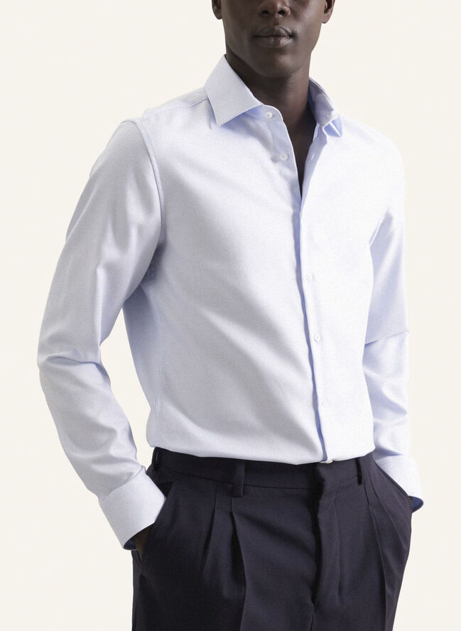 Seidensticker Business Shirt Slim Long sleeve Kent-Collar Small pattern Blue