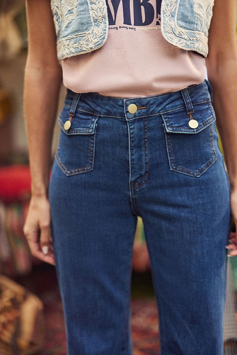 LA PETITE ETOILE<br>Calça jeans com etiqueta PEYTON