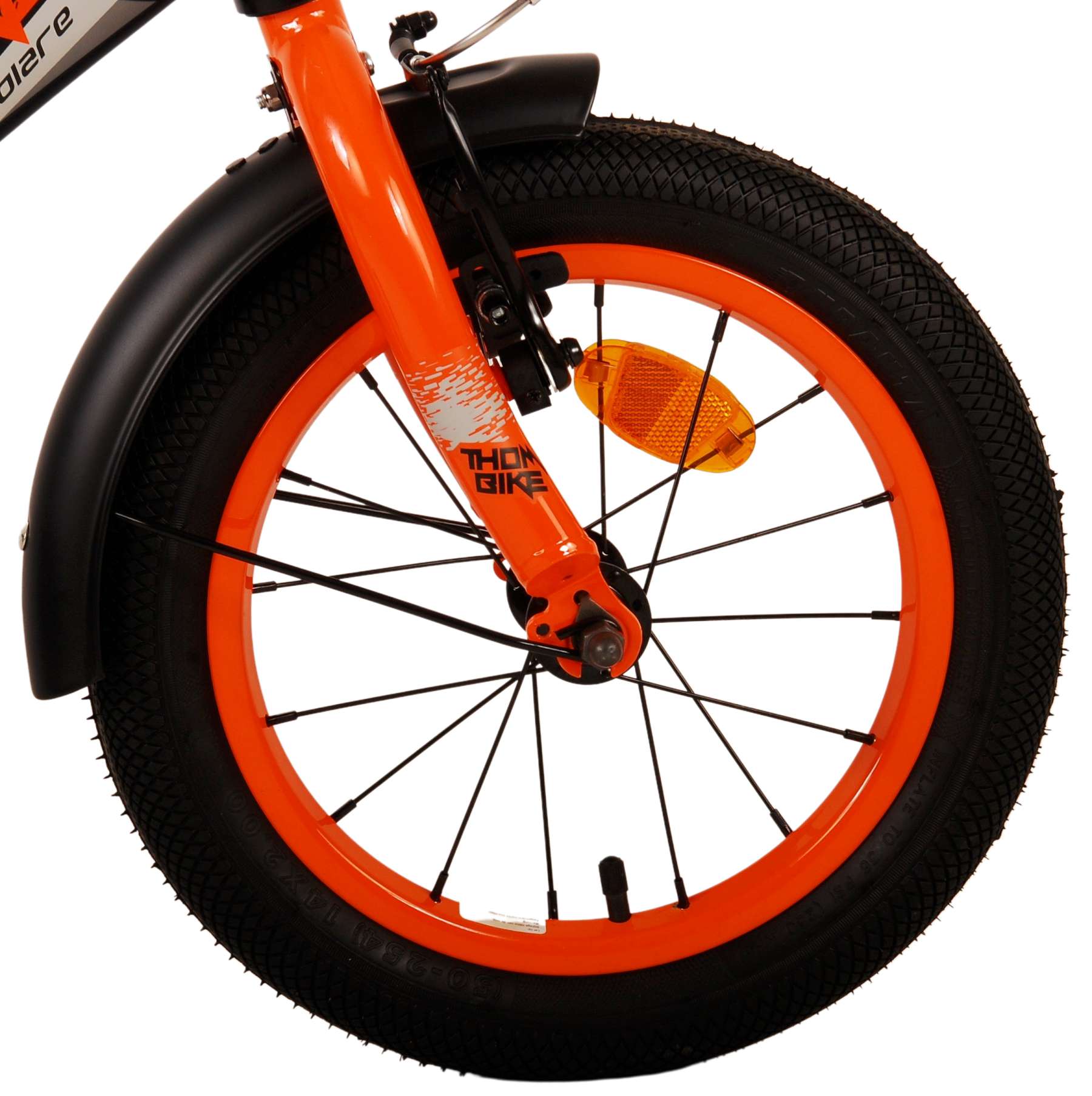 Kinderfahrrad Thombike für Jungen 14 Zoll Kinderrad in Schwarz Orange