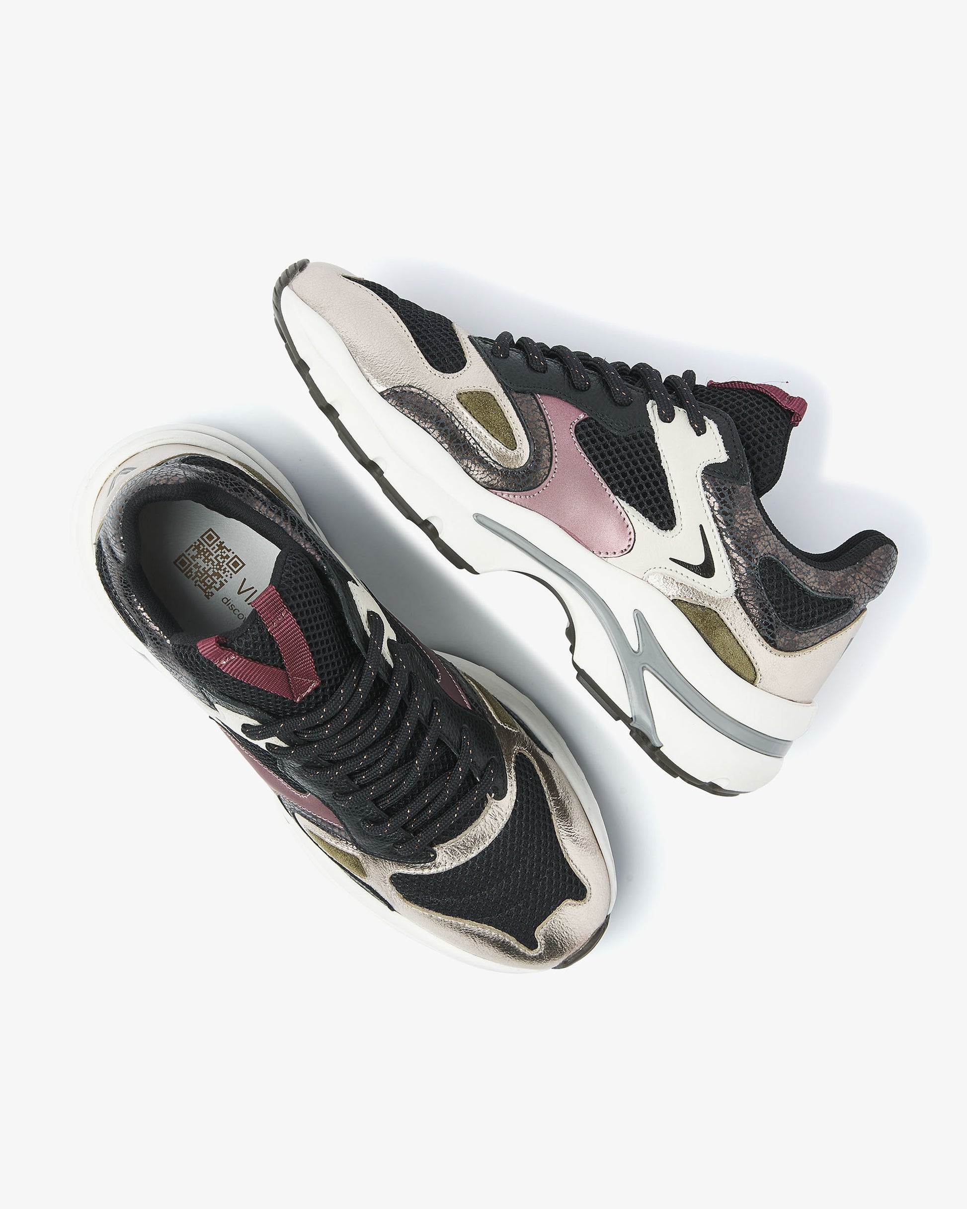 VIA VAI zwarte dames sneakers Vesper Due