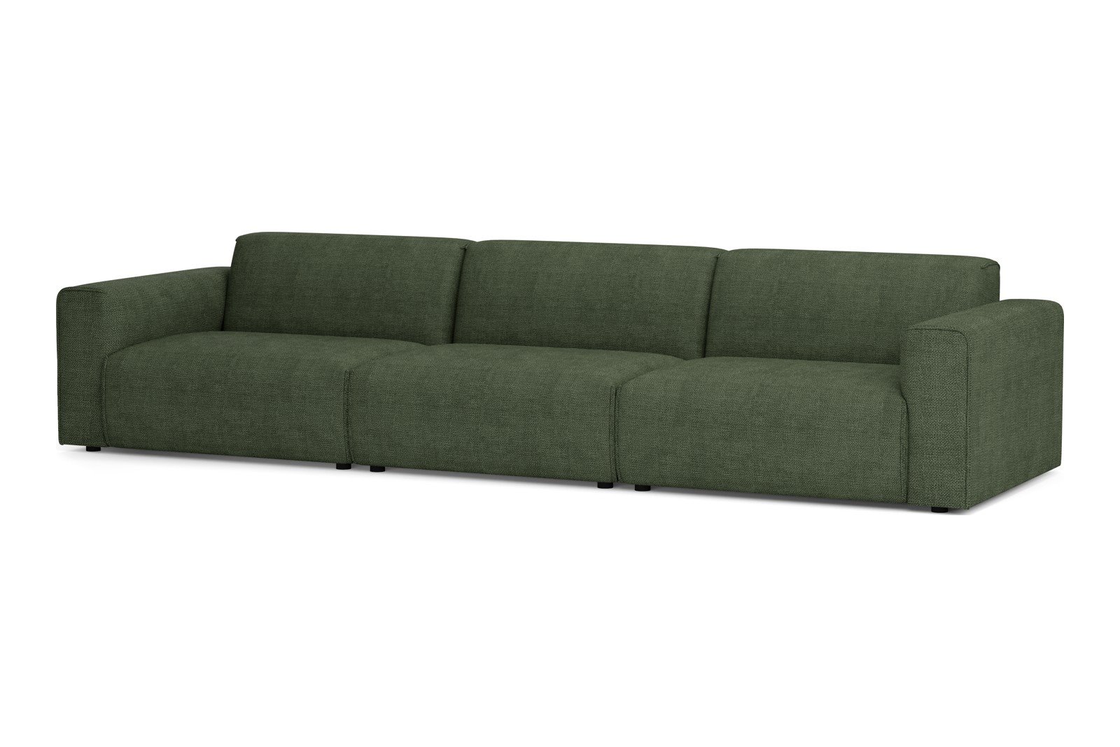 Monaco Lux 3,5-seter sofa Tekstil Fjord 11 Winter Moss med sorte ben. Lux komfort.