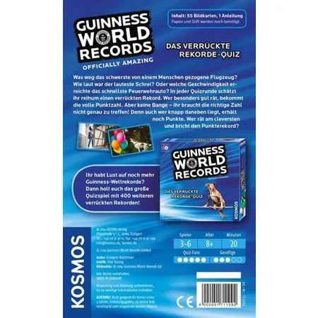KOSMOS Guinness World Records Das verrückte Rekorde-Quiz, Mitbringspiel