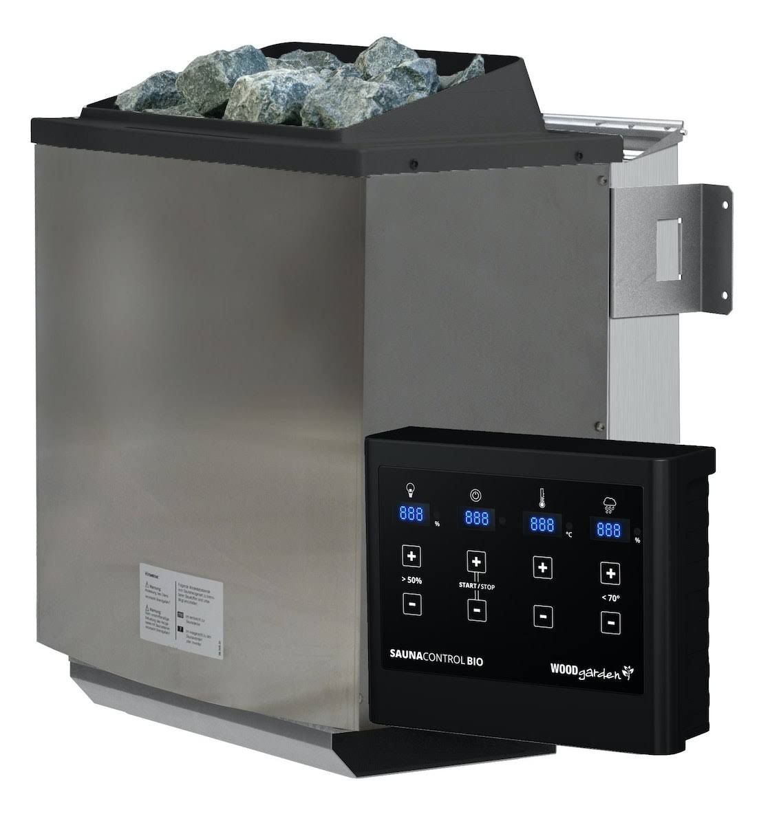 Karibu 9 kW Bio-Kombiofen Saunaofen anthrazit inkl. Steuergerät EASY schwarz