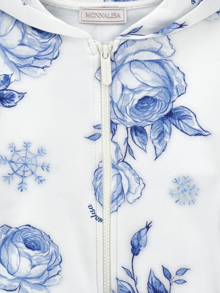 Monnalisa Ice Rose Zip-up Hoodie