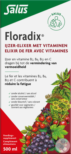 Salus Floradix Élixir De Fer Liquide Avec Vitamines Flacon 500ml