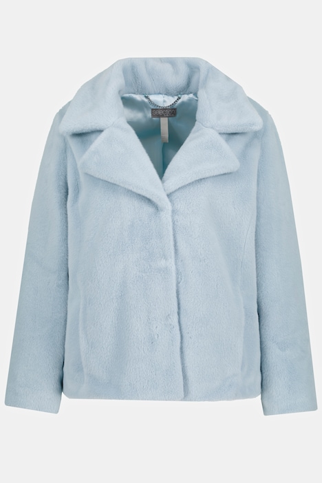 Webpelz-Jacke, Reverskragen, Druckknöpfe, kuschelweich