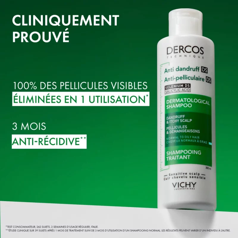 Dercos Technique Antipelliculaire DS Shampooing traitant pellicules & démangeaisons - 200ml