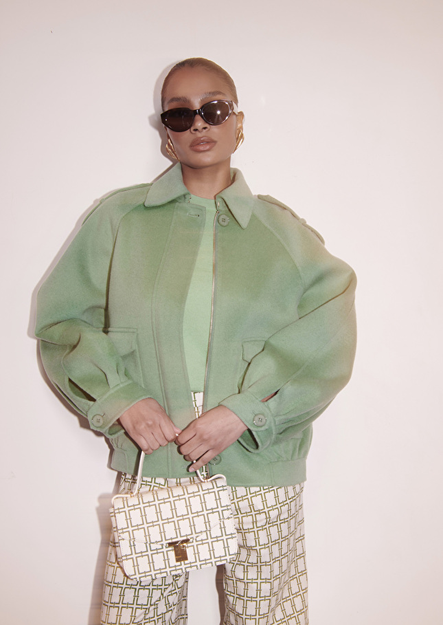 Blouson Bettyvert en laine double face