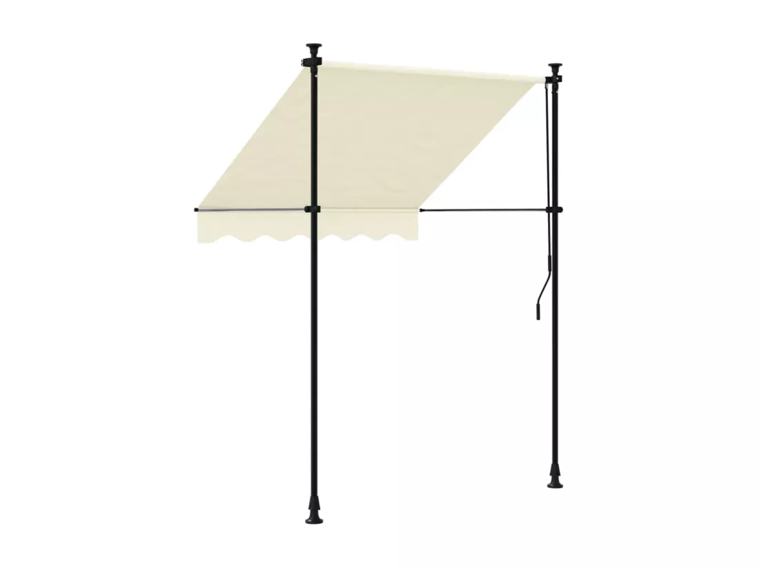 Auvent rétractable crème 150x150 m tissu et acier