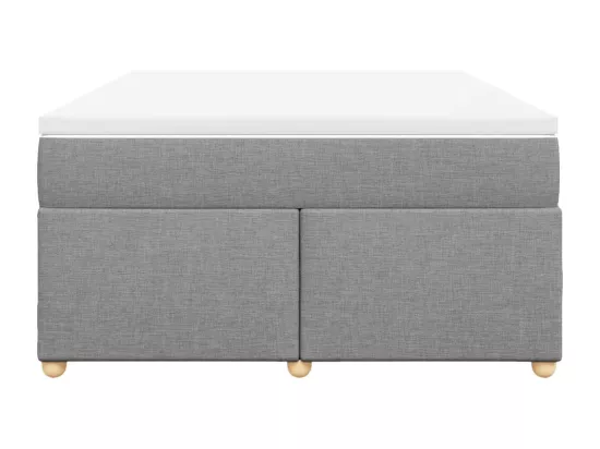 Sommier à lattes de lit avec matelas Gris clair 140x190cm Tissu