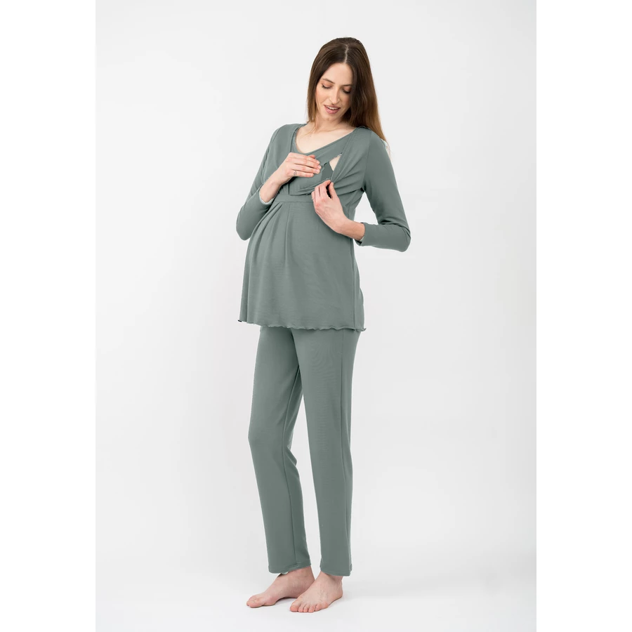 Cool Mama Umstands- und Still-Pyjama 2 in 1 Olive