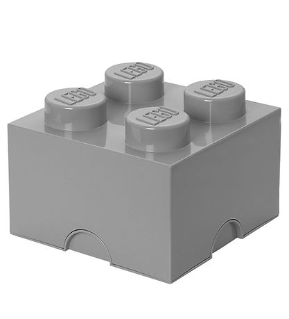 LEGO? Storage Opbevaringsboks - 4 Knopper - 25x25x18 - Lysegrå