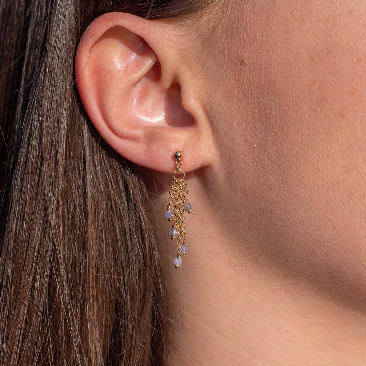 Boucles d'oreilles Bianca en pierres Tanzanite
