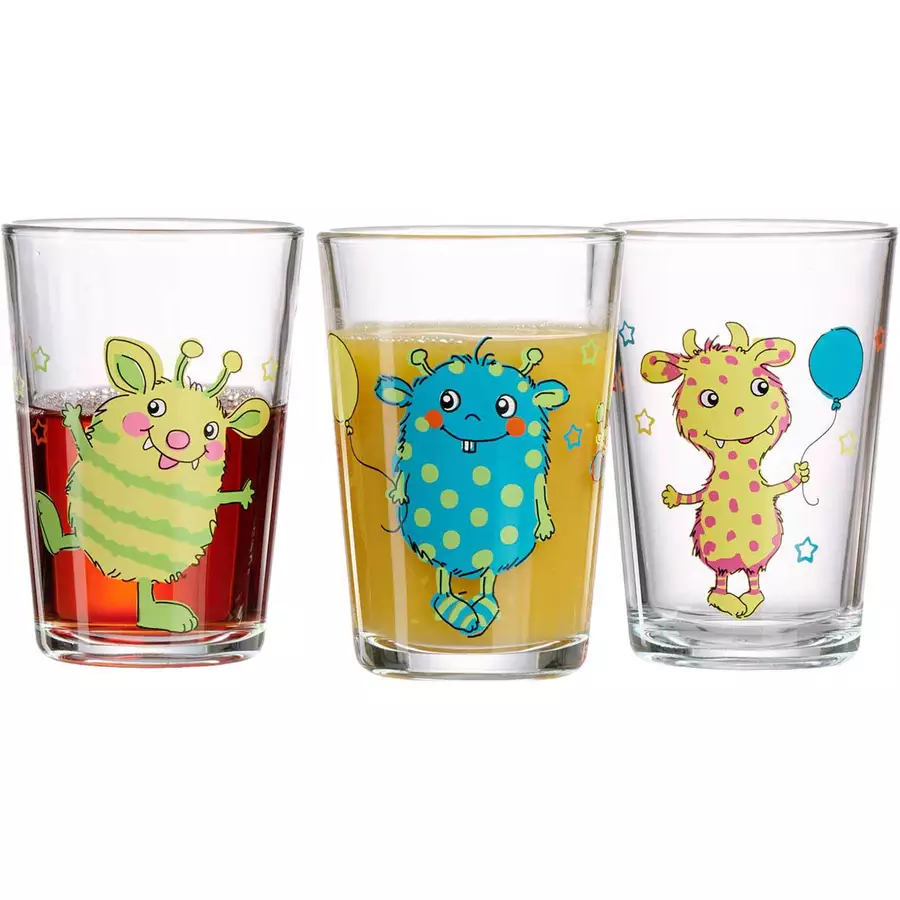 Ritzenhoff & Breker GmbH & Co. KG Kindergläser Monsterchen 205 ml 3er Set bunt