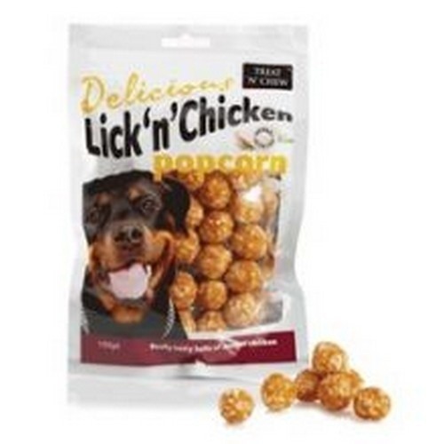 Petiscos de pipoca Lick 'N' Chicken para cães