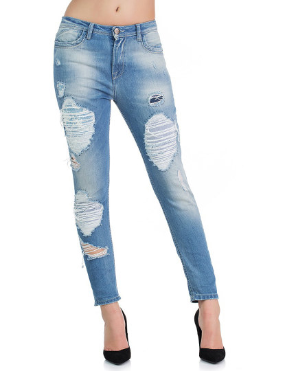 Skinny Blue Denim Pants for Women