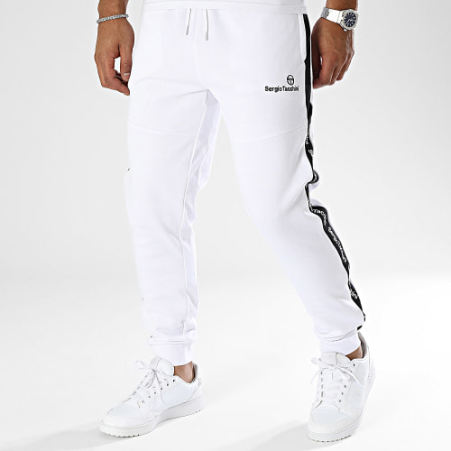 Pantalon Jogging A Bandes Side Fleece Blanc