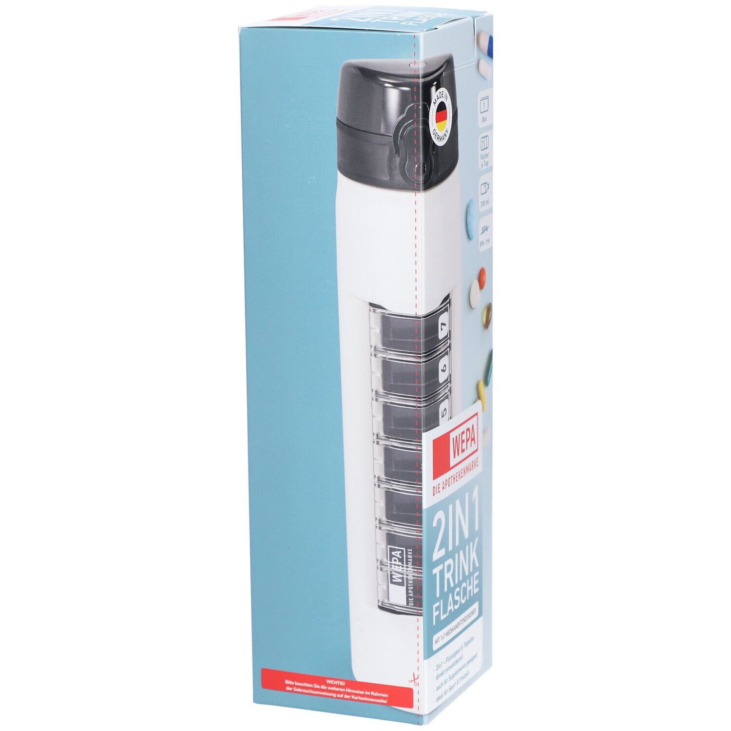 WEPA 2in1 Trinkflasche inkl. 1x7 Dosierer 