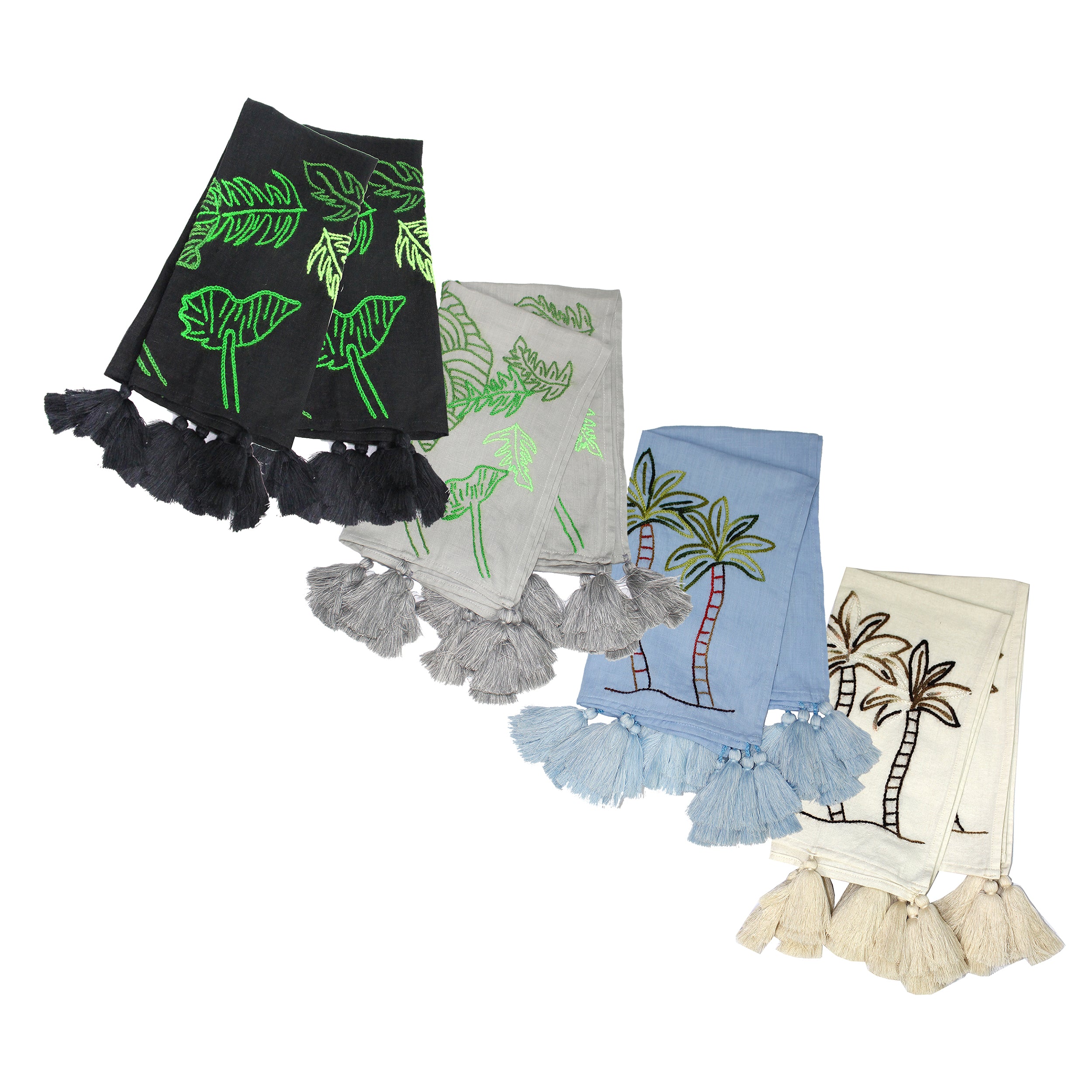 Serviette brodée à la main