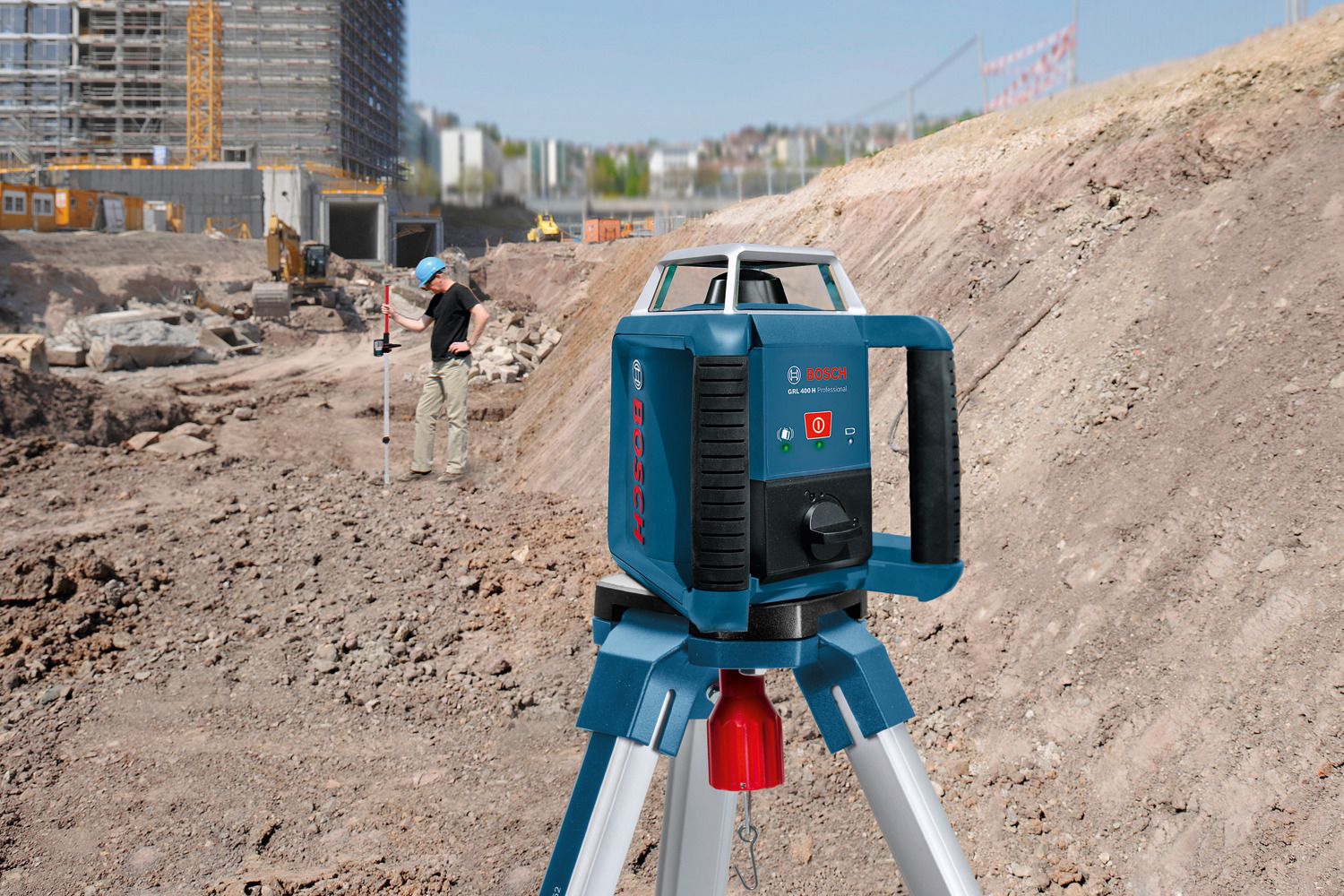 Bosch Professional GRL 400 H Rotatielaser rood   BT 170 HD statief   GR 240 meetlat   LR 1 laserontvanger in koffer - 061599403U