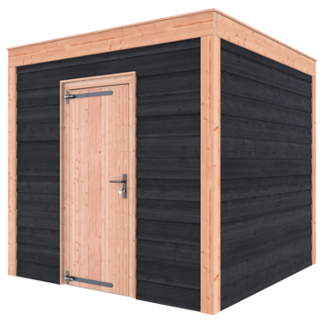Tuinhuis Douglas hout Zweets rabat onbehandeld zwart 255 x 255 cm