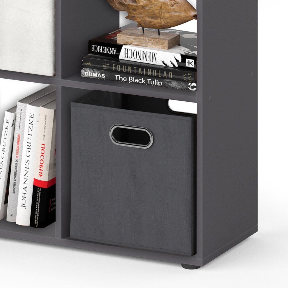 Vicco Raumteiler Standregal Bücherregal 4 Fächer Tetra Grau Hochregal CD-Regal