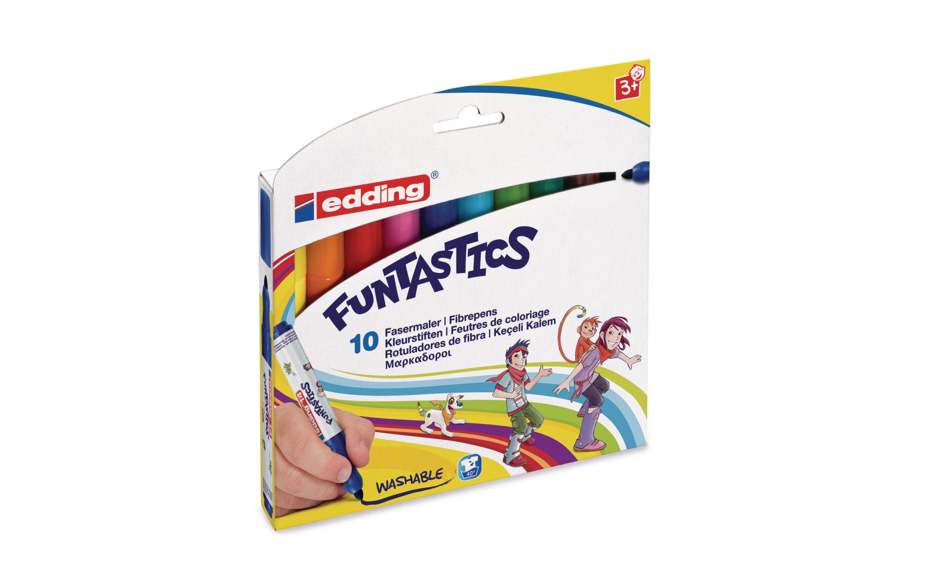 Fasermaler 14 Funtastics 10er-SetFarbenfroher Malpspass mit auswaschbaren Farben