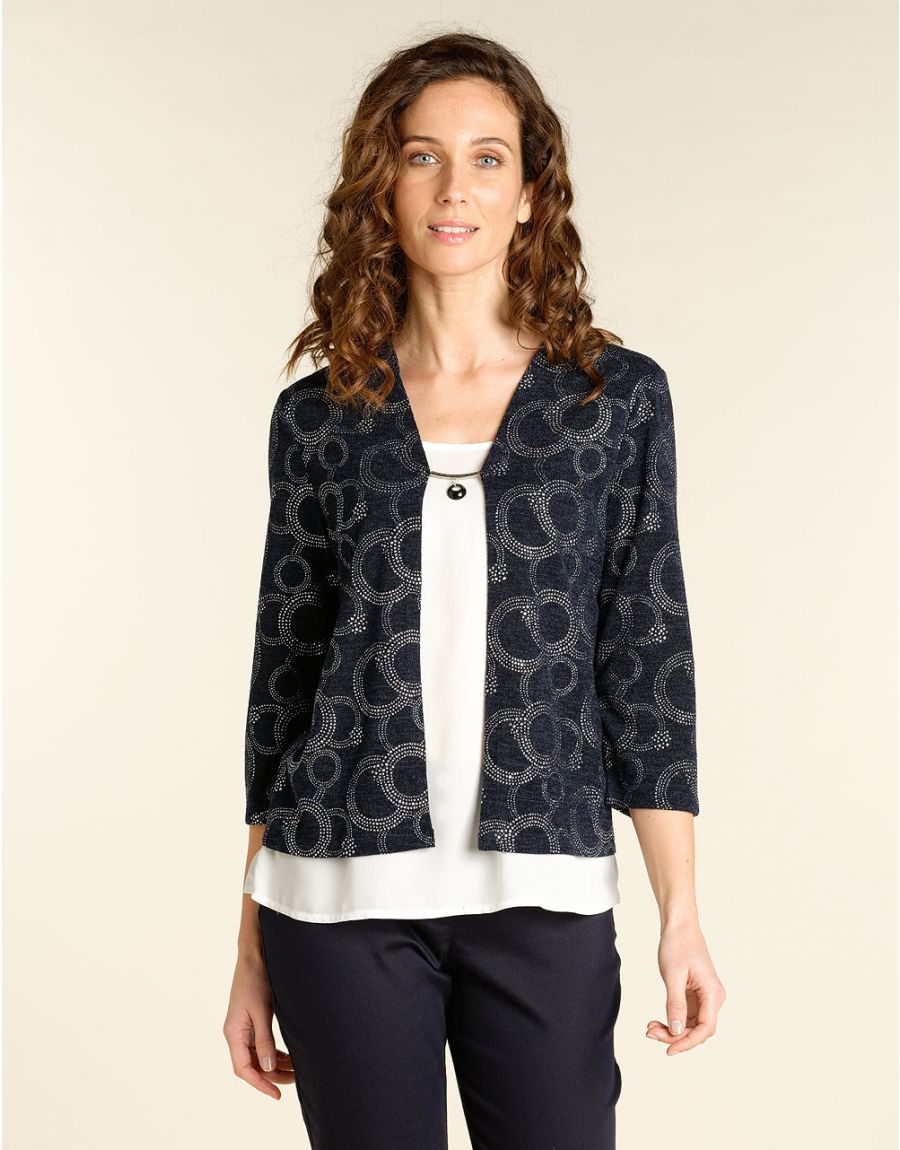 Gilet marine maille fine