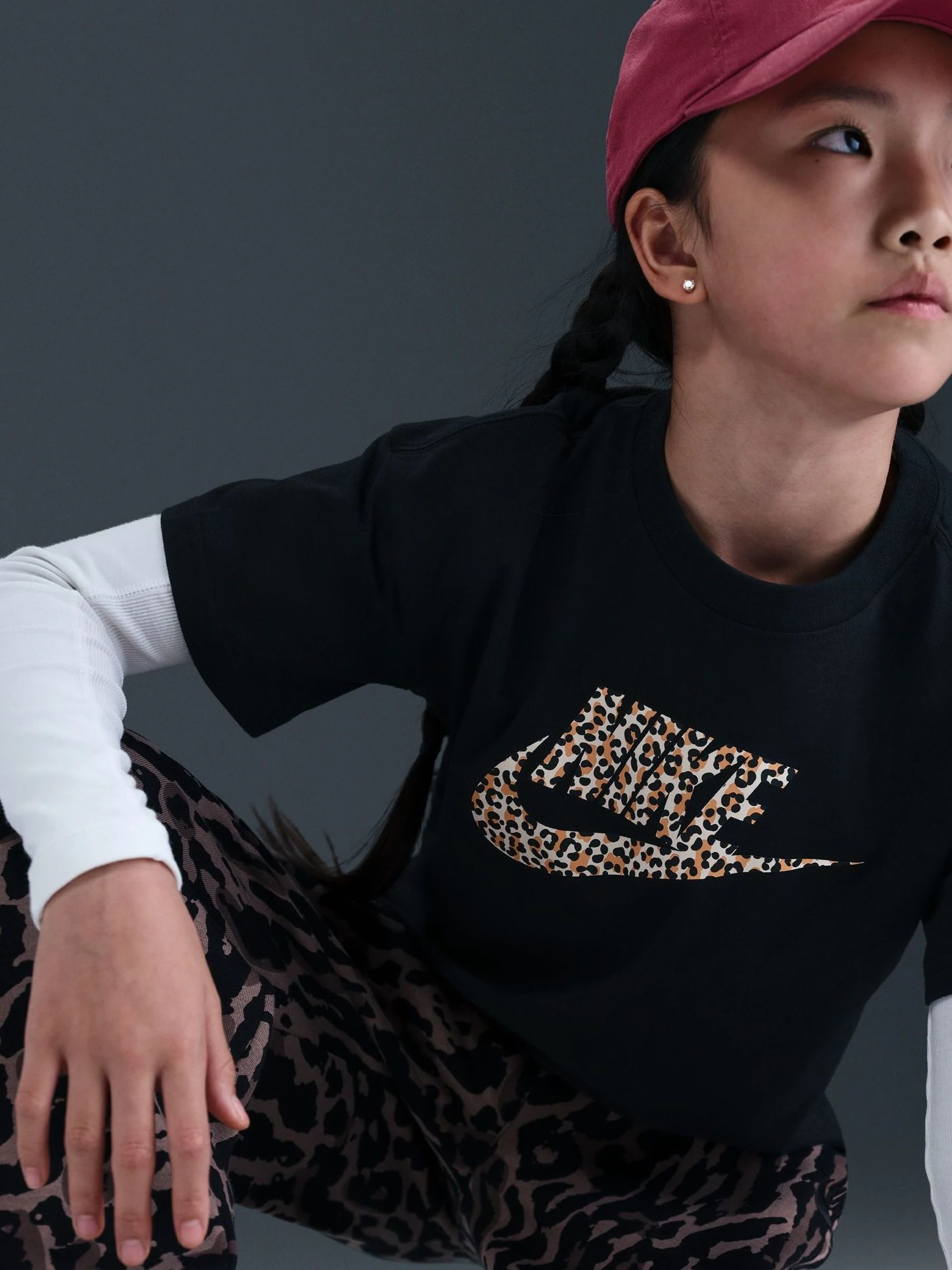 Zwart - Nike Animal Print Boxy T-Shirt