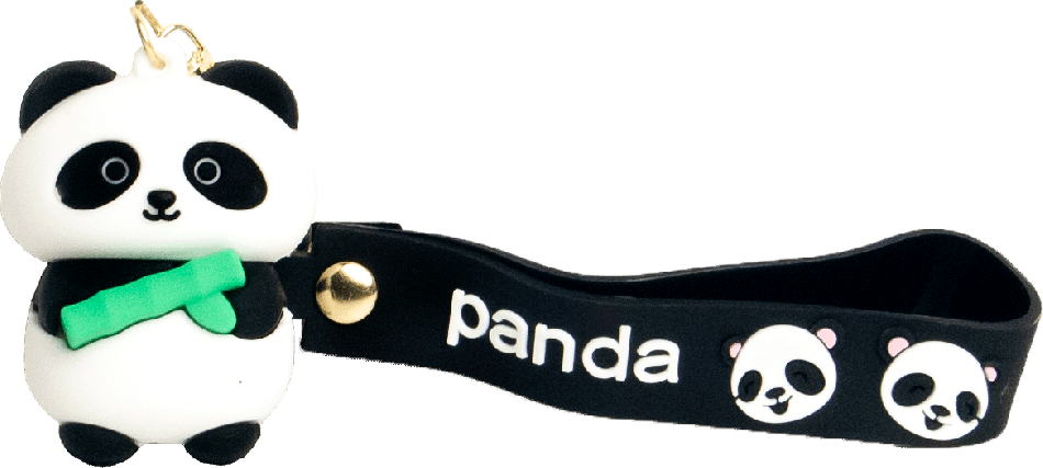 Emro Sleutelhanger Panda 4.5 cm - Zwarte Label