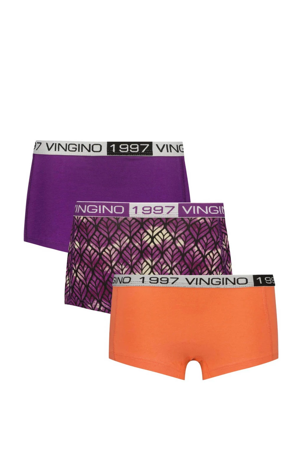 Vingino short - set van 3 paars/oranje