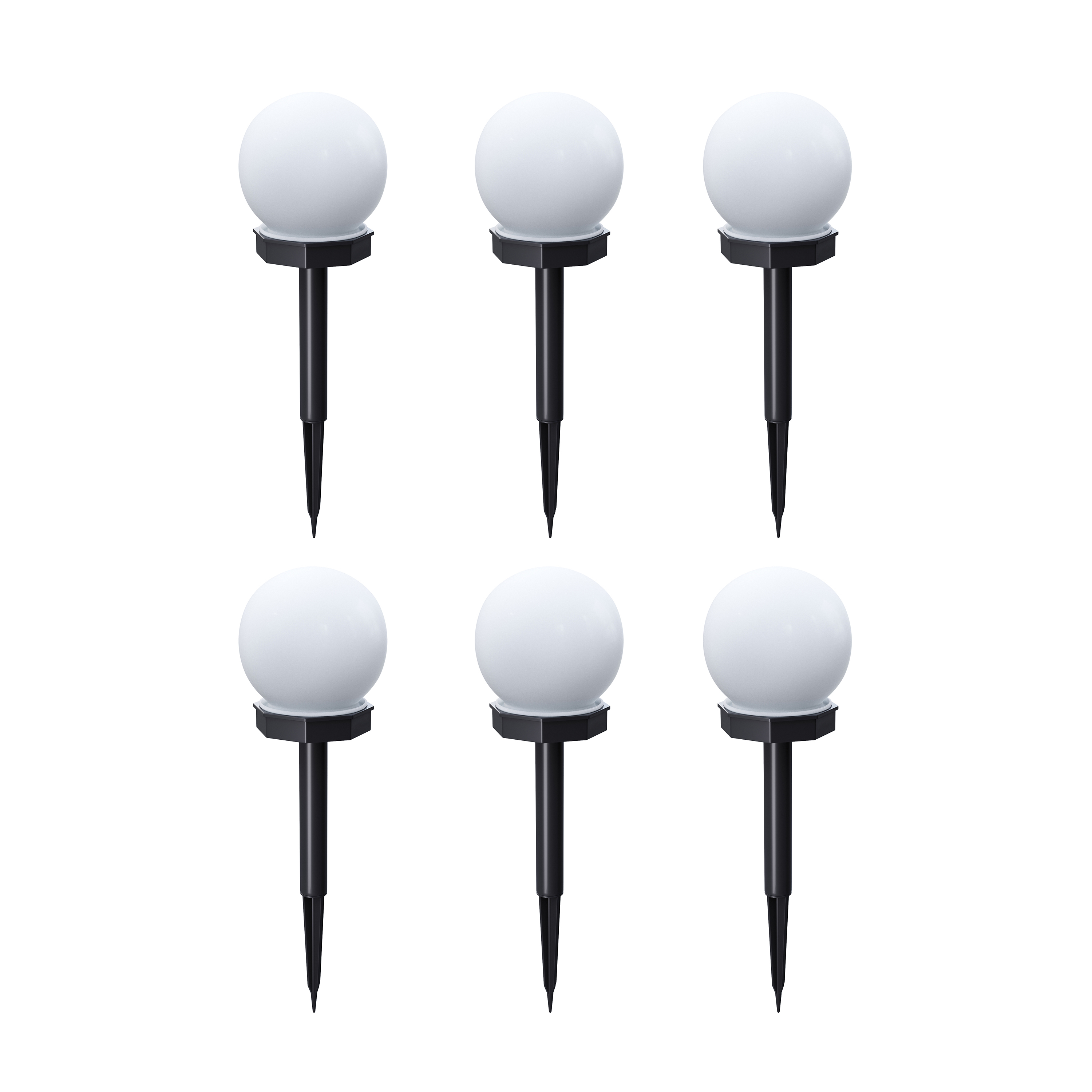 LED Solarlampe rund 10 cm 6er Set