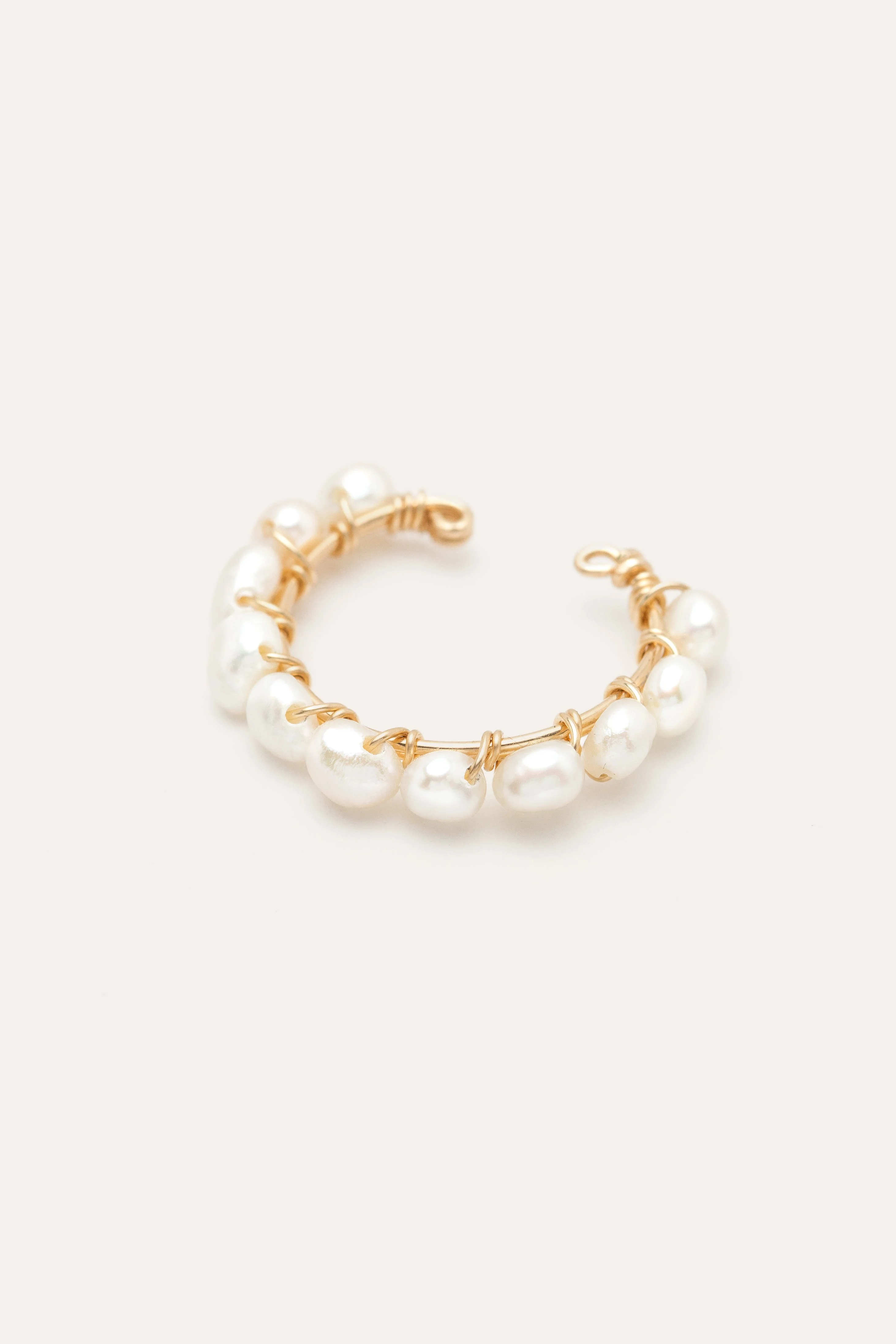 BOUTON - Faux piercing perles | Blanc