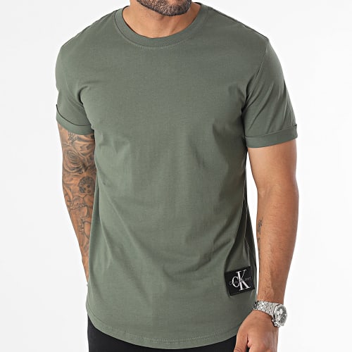 Tee Shirt Oversize Badge Round 3482 Vert Kaki