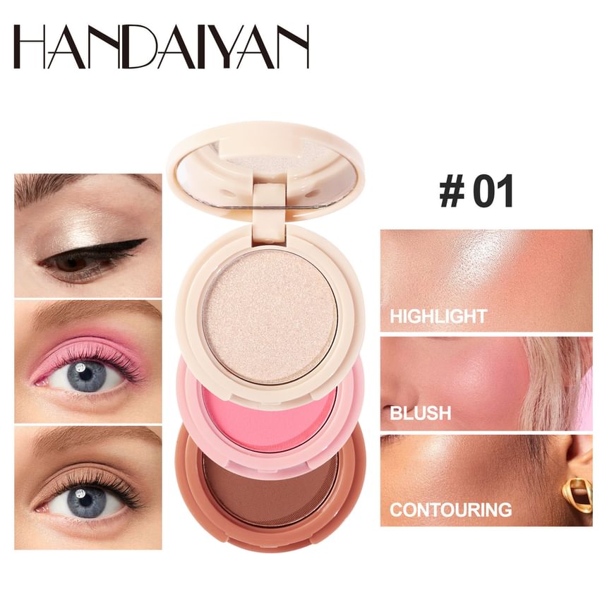 HANDAIYAN - 3-in-1 highlight blush contourpalette - 3 soorten