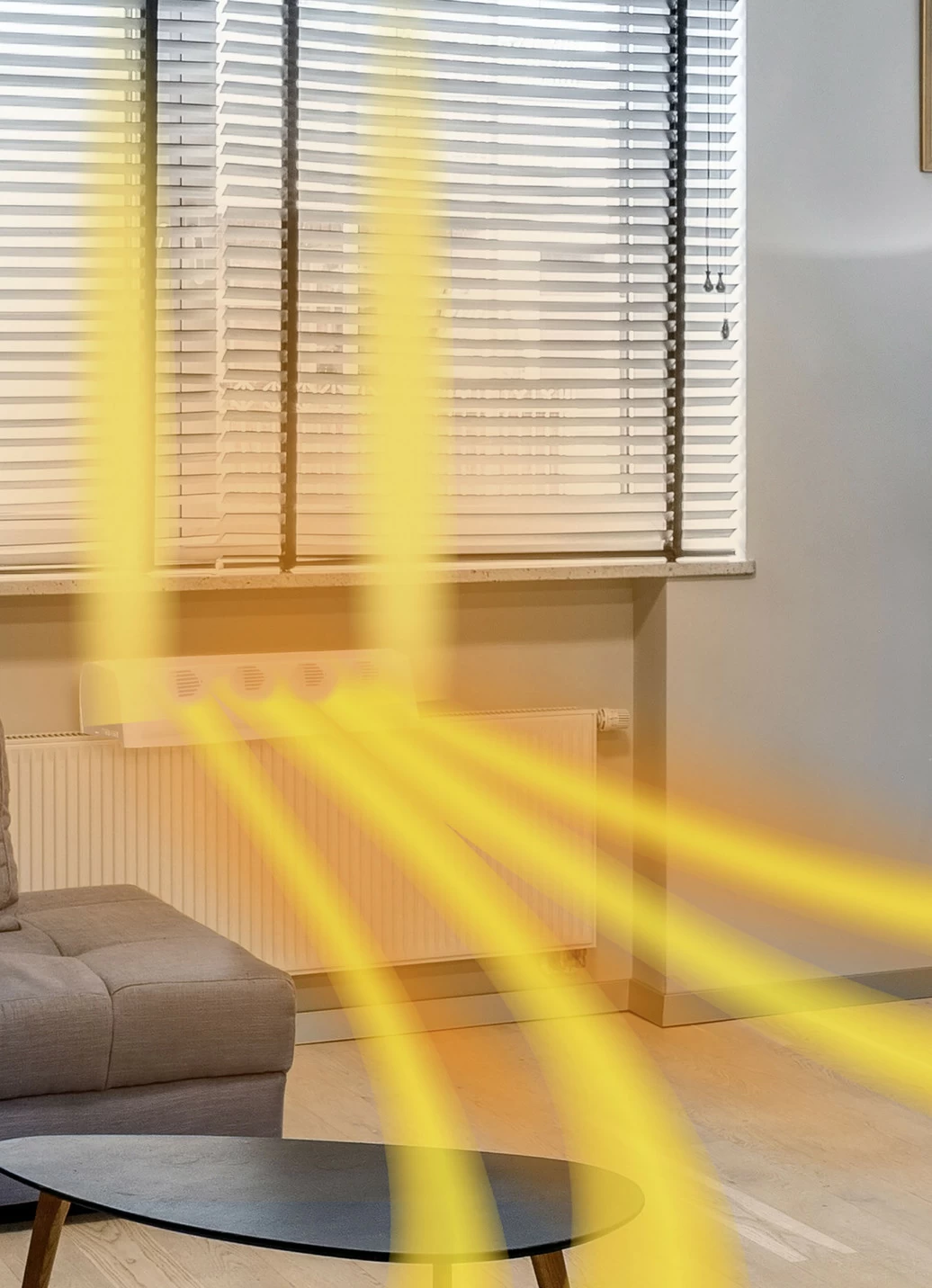 Kompakter, akkubetriebener Heizungsventilator