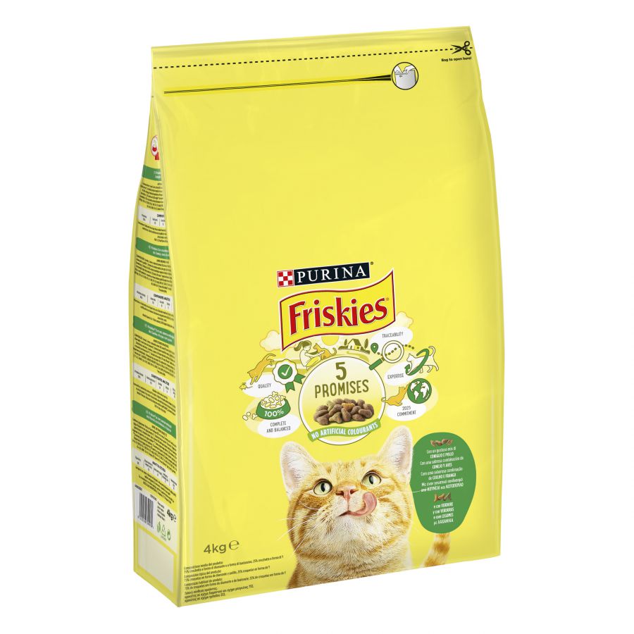 Ração para gatos Friskies sabor coelho e frango