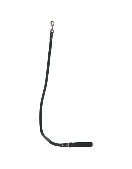 Adori Looplijn Vetleder Gevoerd Handvat - Hondenriem - 130x1.8 cm Zwart Zwart M\/L