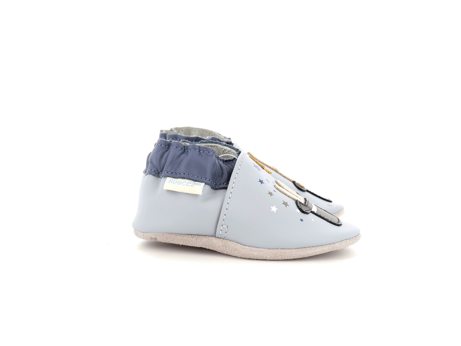 Robeez-MAGIC TRICK Cuir Gris Bleu