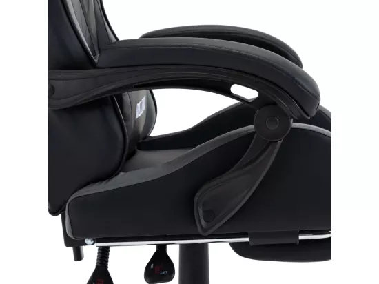 Chaise fauteuil siège pivotante cuir grise 64 x 65 x 119 cm 02_0024219
