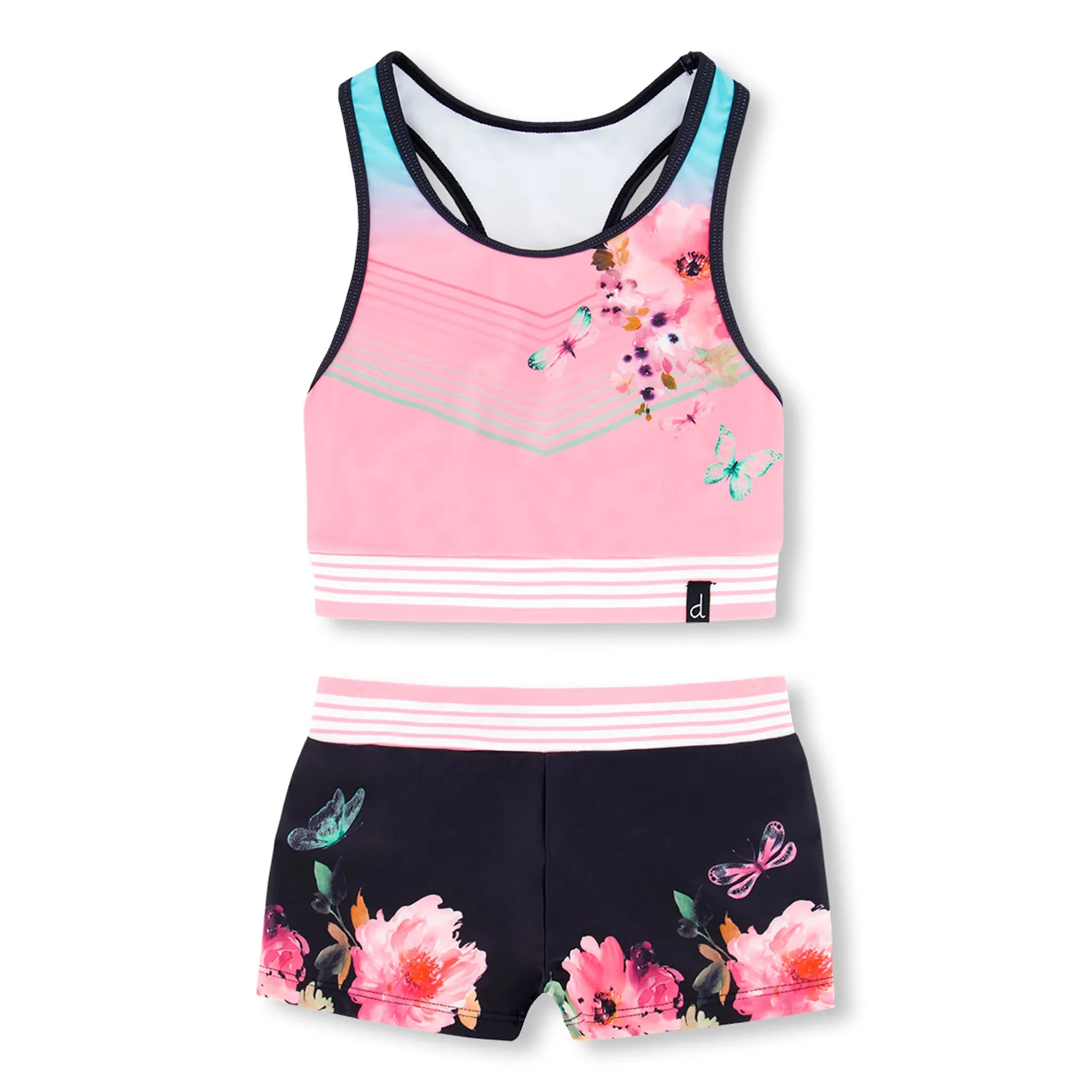Deux par Deux Bikini UV Short Fleurs 7-12ans