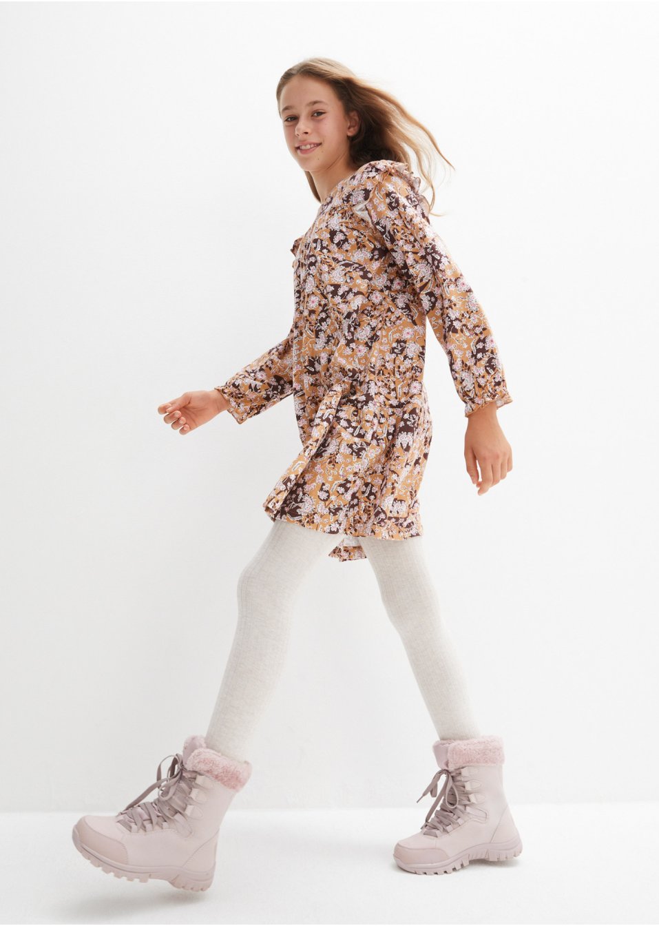 Robe en jersey fille avec volants