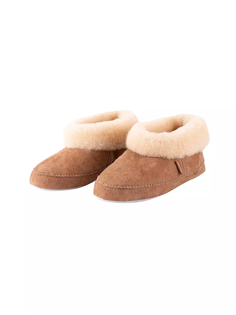 SHEPHERD OF SWEDEN Hausschuhe - Schaffellpantoffeln Emmy camel