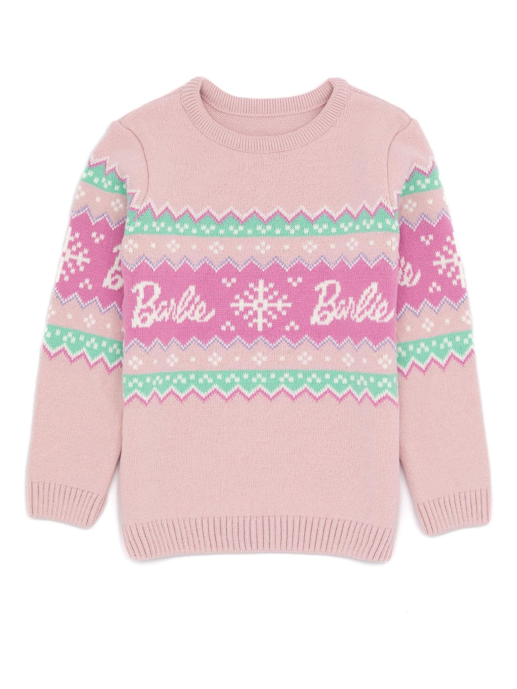 Roze met Barbie - Vanilla Underground kinderkersttrui