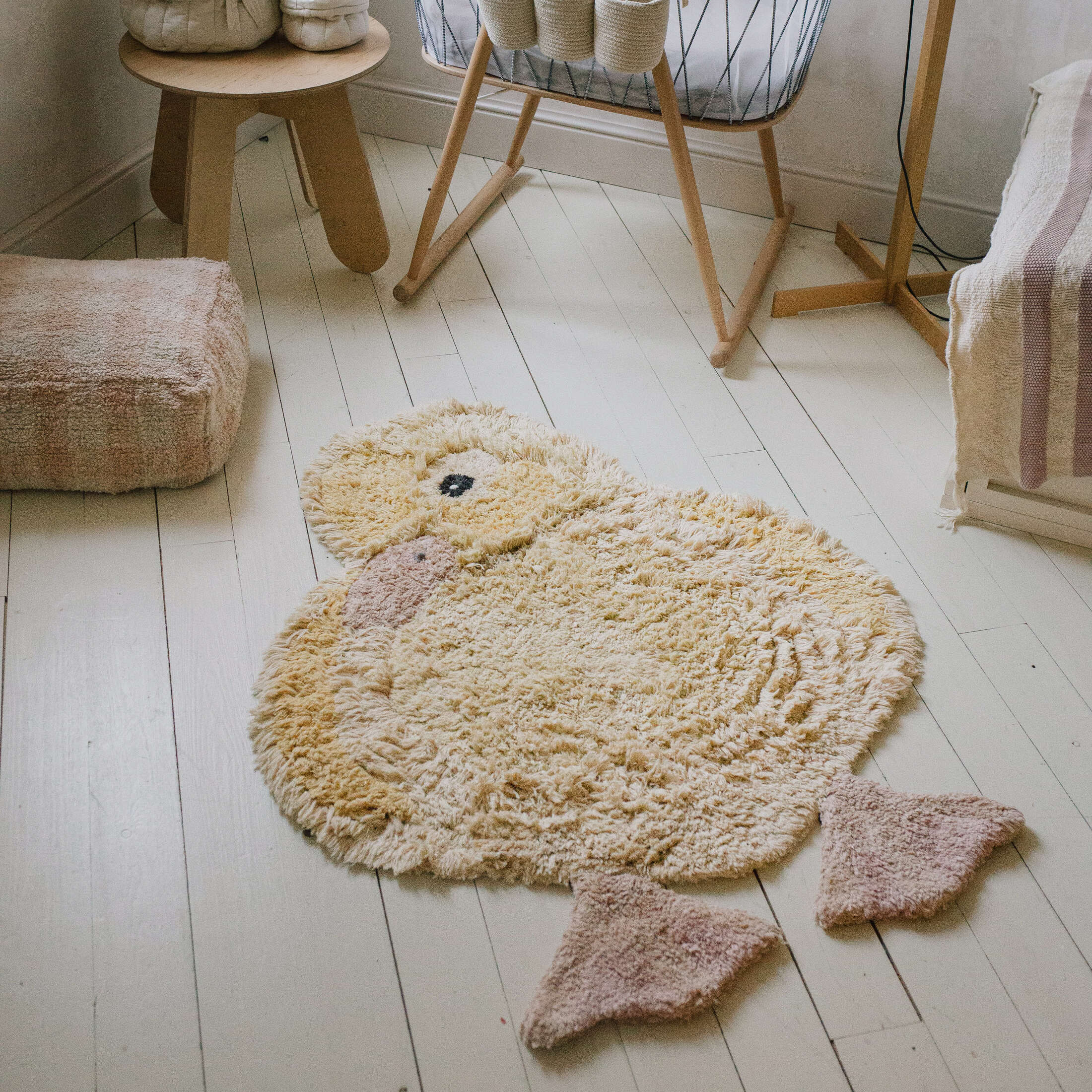 ANIMAL RUGS - Tapis ours lavable en coton | Jaune